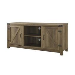 WE Furniture W58BDSDRO Barn Door TV Stand, 58", Rustic Oak